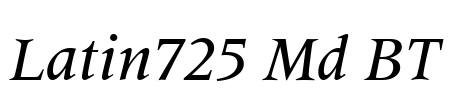 Latin725 Md BT Font Image