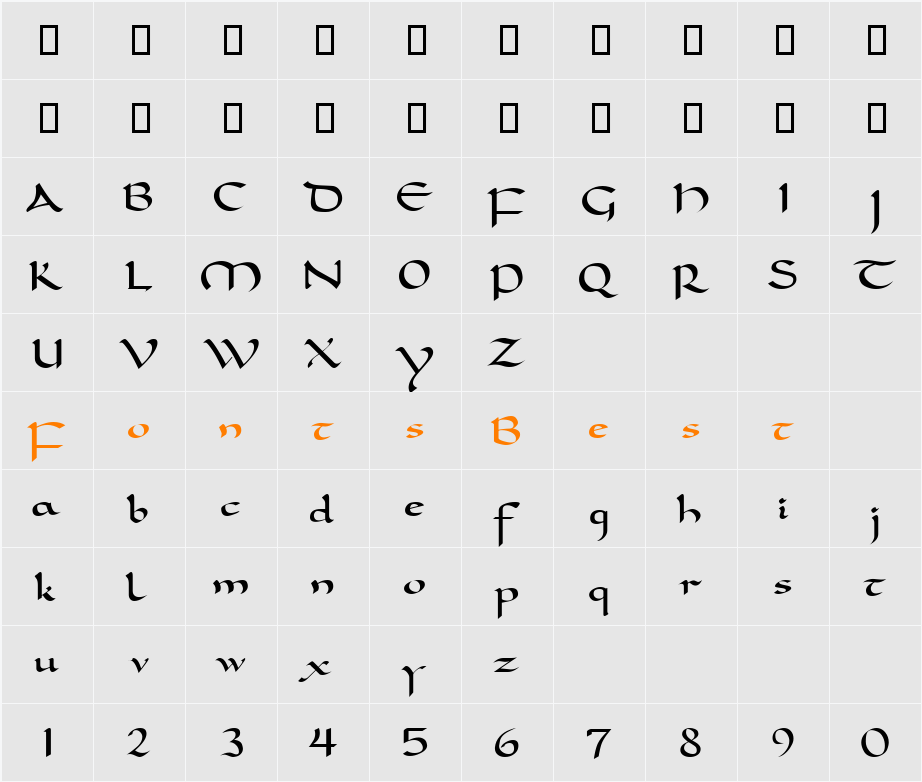 DorovarFLFCarolus Character Map