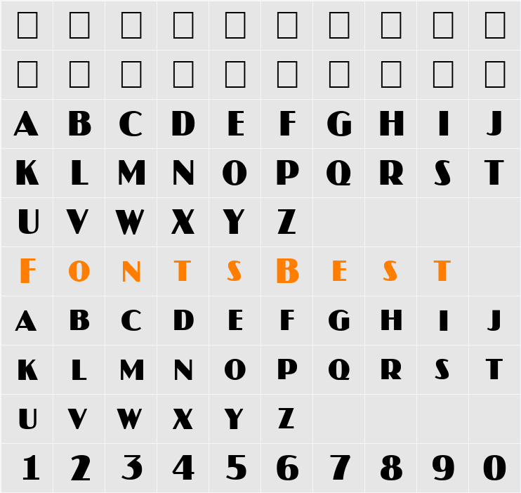 a_JasperCaps Character Map