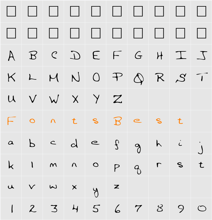 ClaytonsHand Character Map