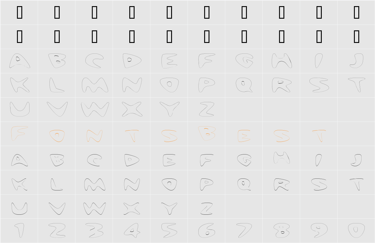 NuWaveExtendedOutline Character Map