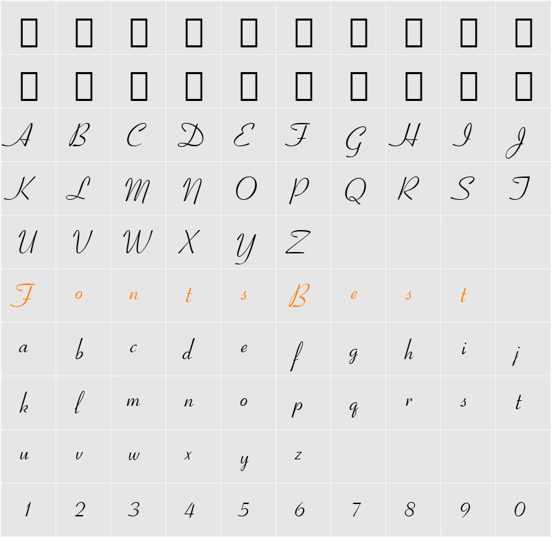 948-CAI978 Character Map