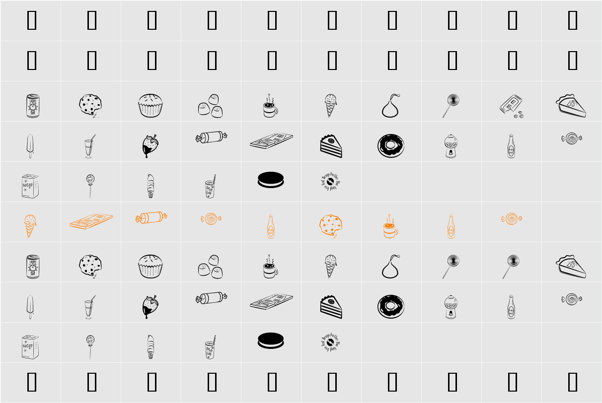 Sugar Coma Character Map
