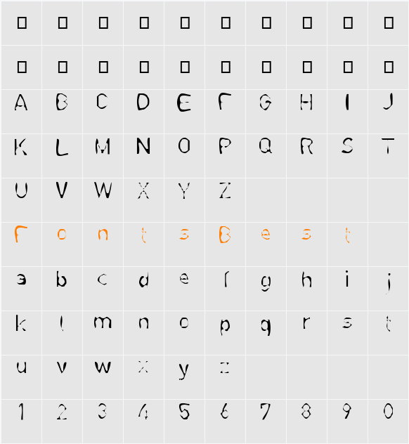 Åderpåk Character Map