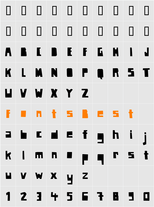 Paper Johnny Drei Character Map