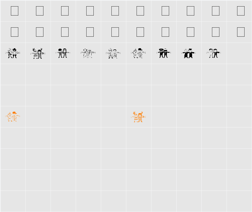 human chain Character Map