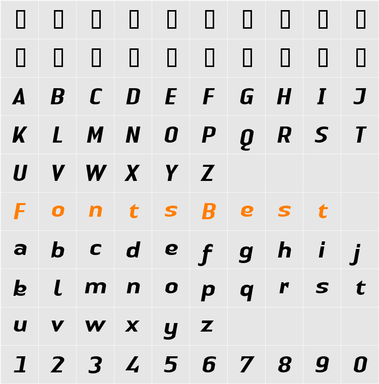 LTAuthenticSans Medium Character Map