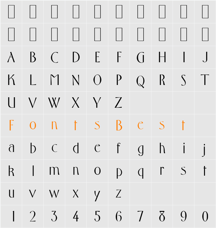 F761-Deco Character Map