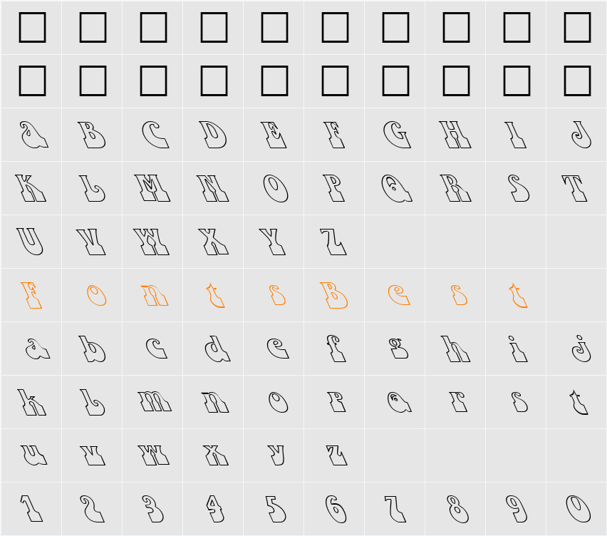 FZ JAZZY 16 HOLLOW LEFTY Character Map