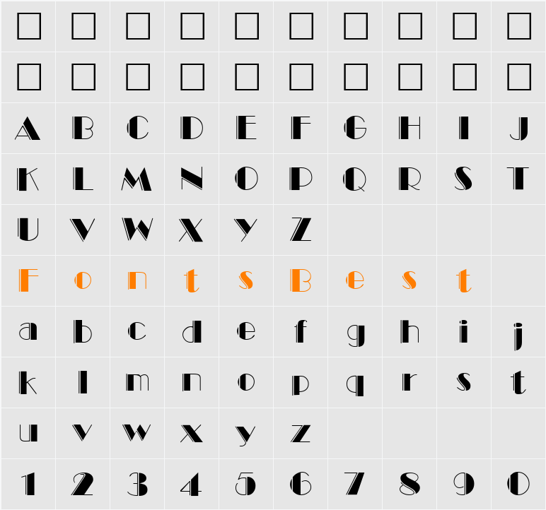 MarqueeEngraved Character Map