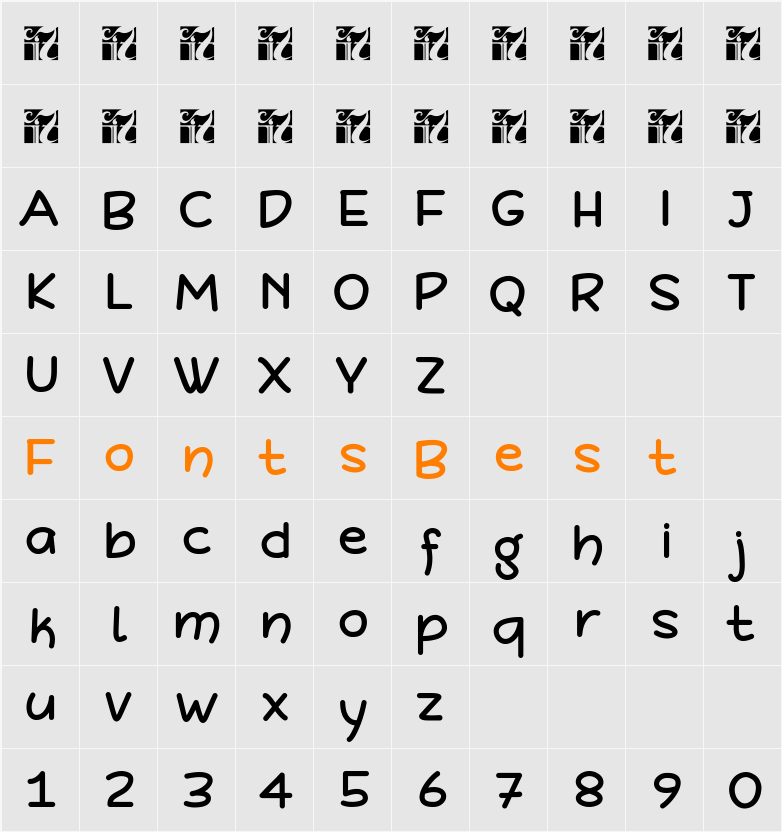 DeFonarts Character Map