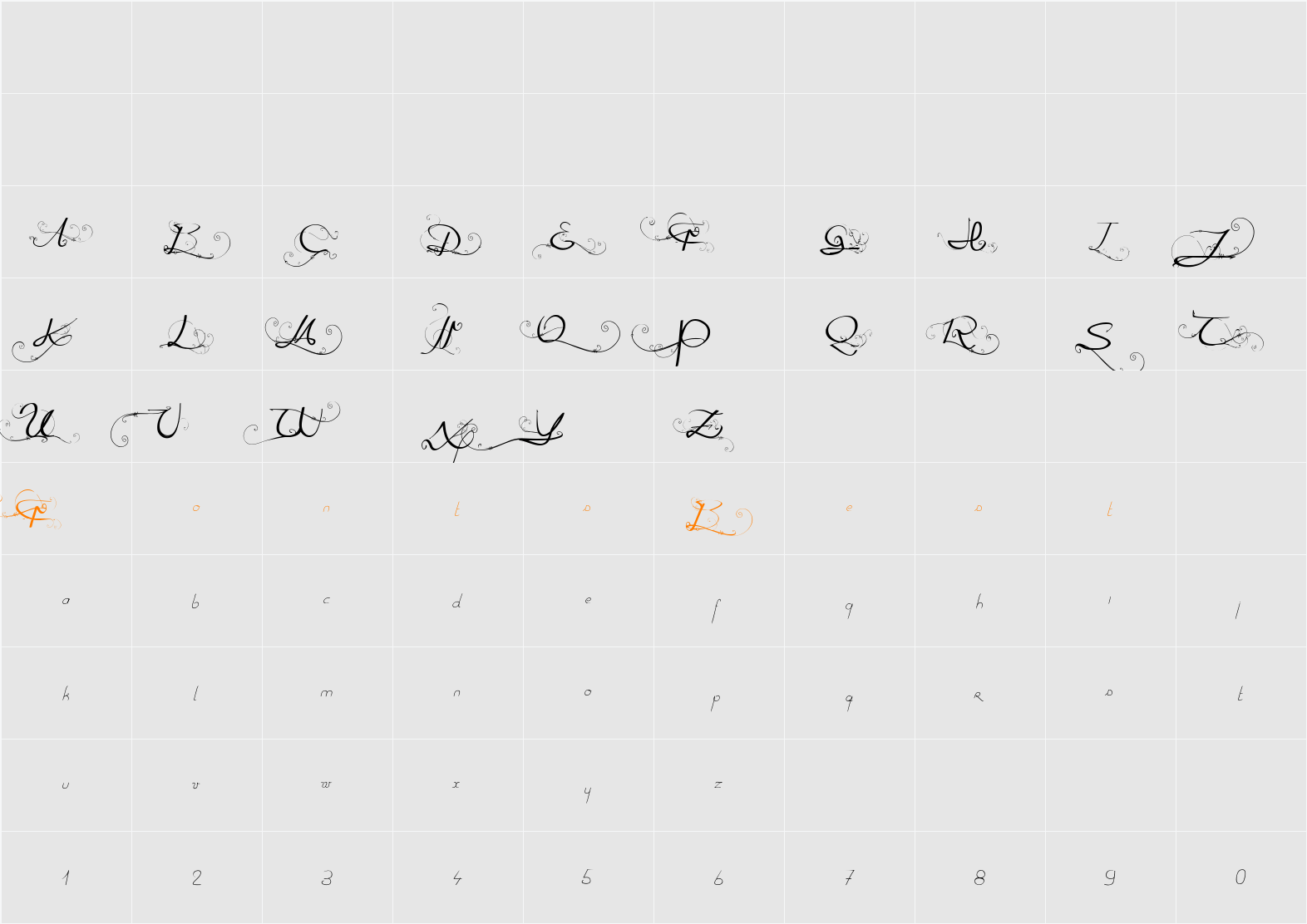 OneDayBeforeRain Character Map