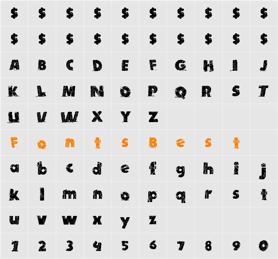 TNT X Plosion Character Map
