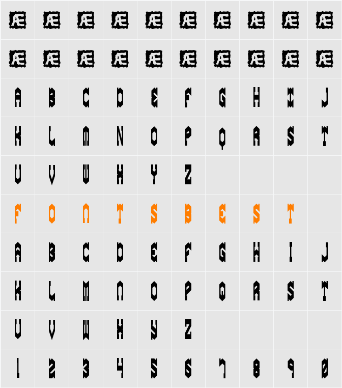 Gyrose Squeeze BRK Character Map