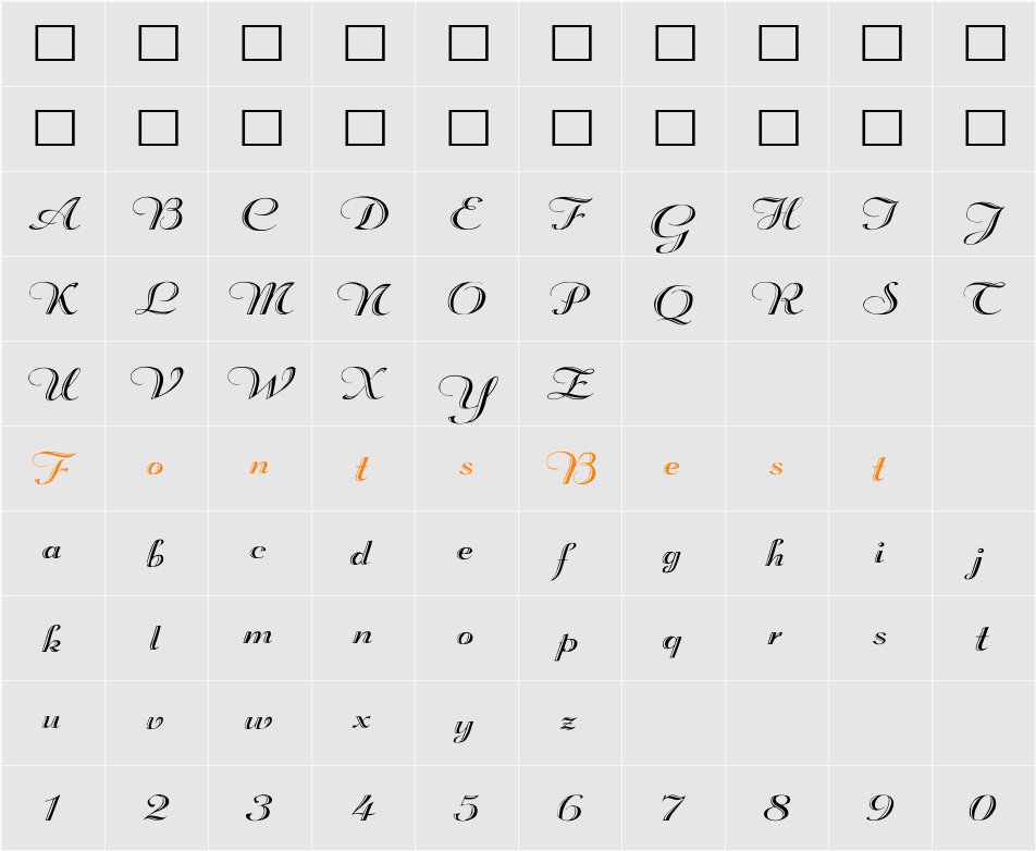 Rechtman Wd Character Map
