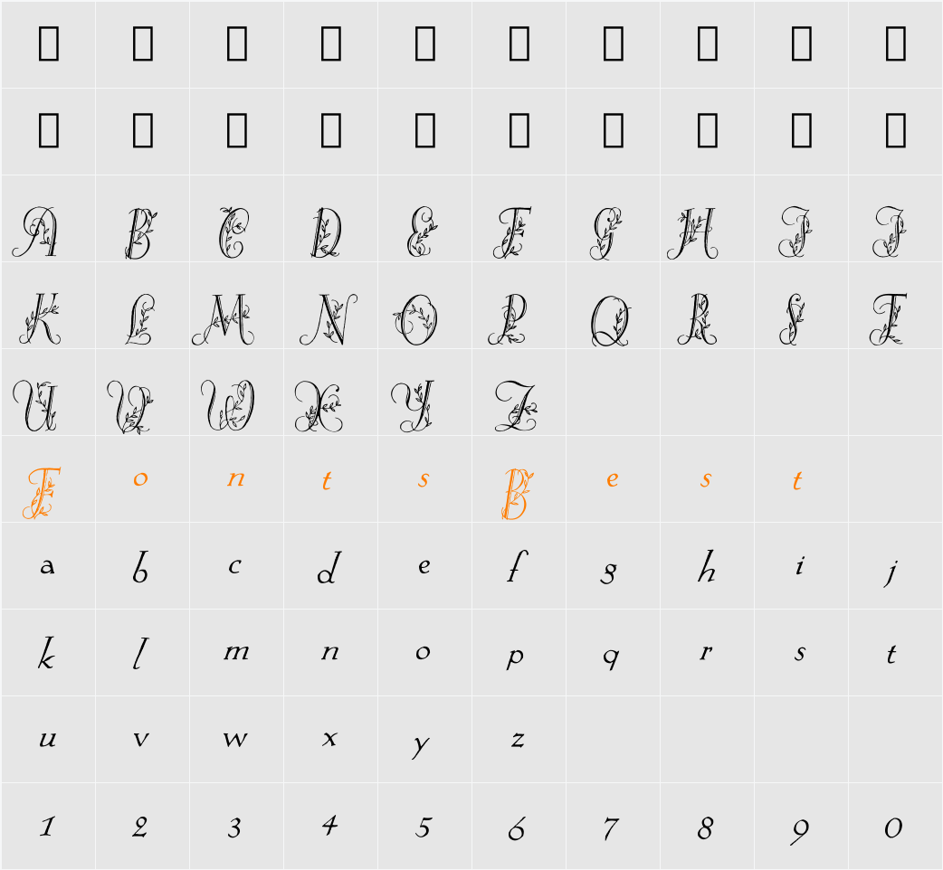 Springtime_Flourish Character Map