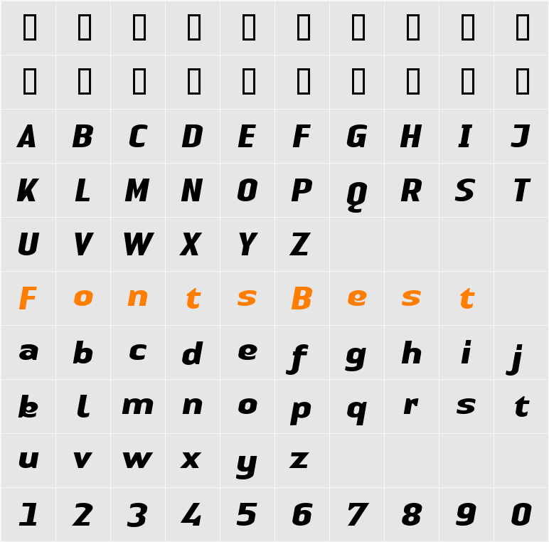 LTAuthenticSans Character Map
