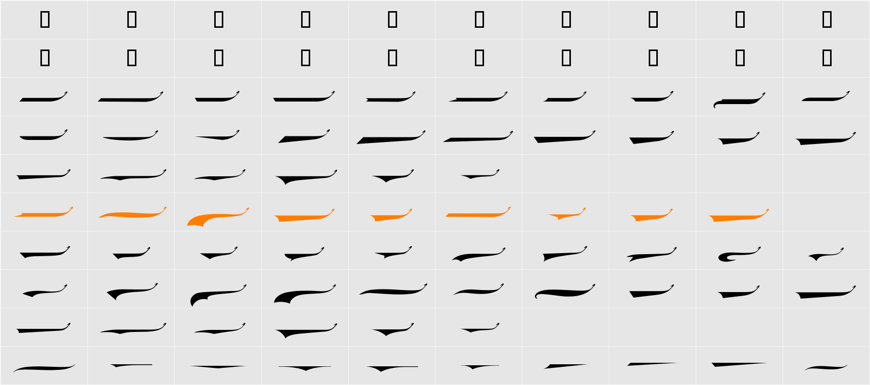 LHFPilsnerSwashes Character Map