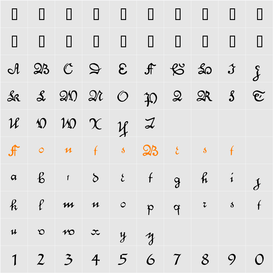 Engrossing Character Map