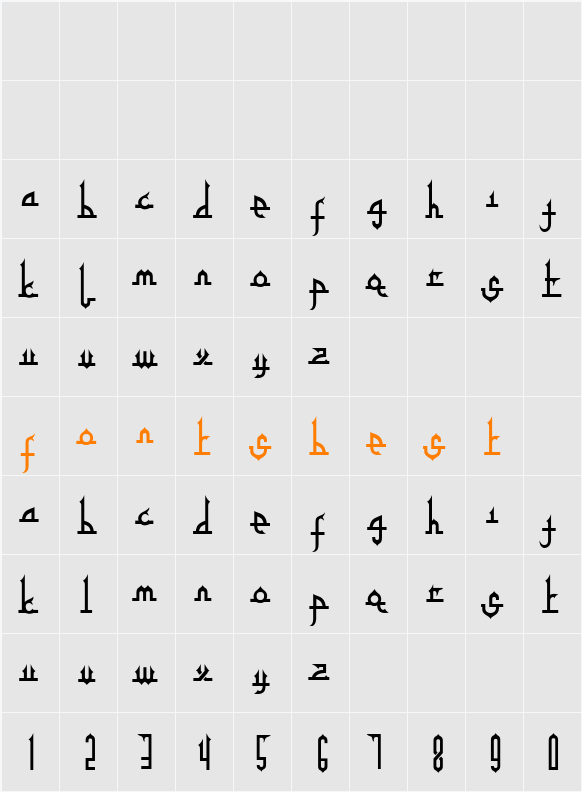 Tafakur Character Map