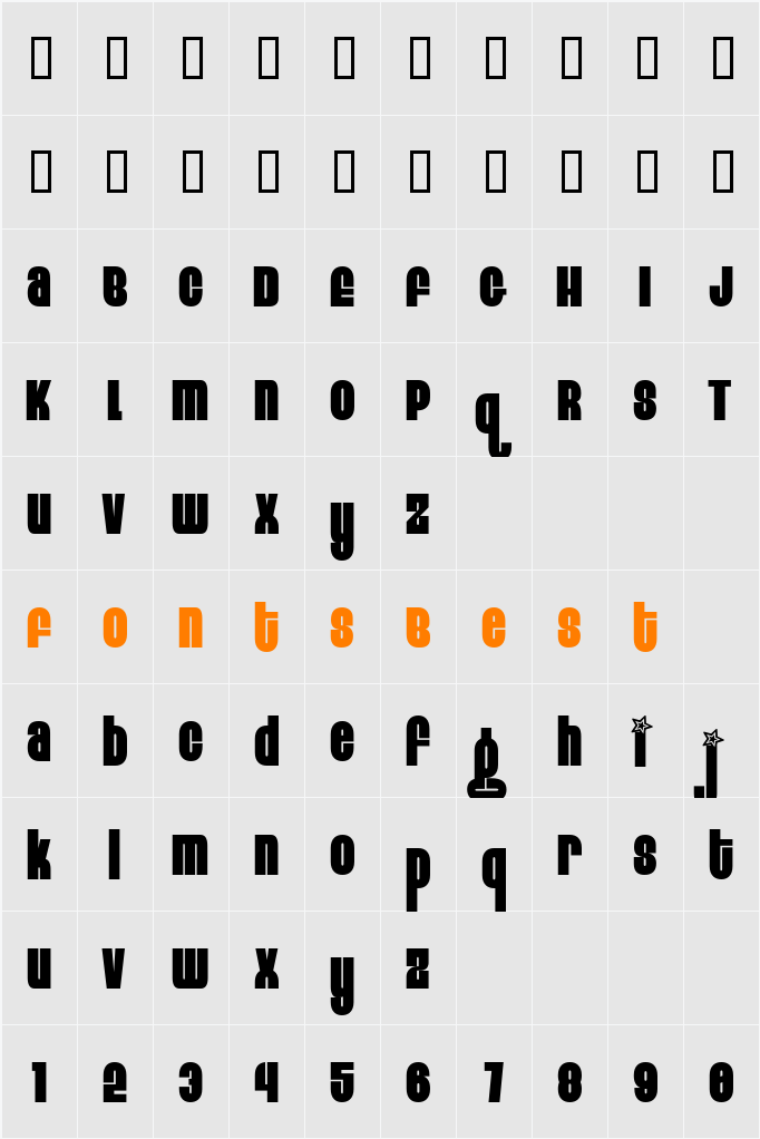 312-CAI978 Character Map