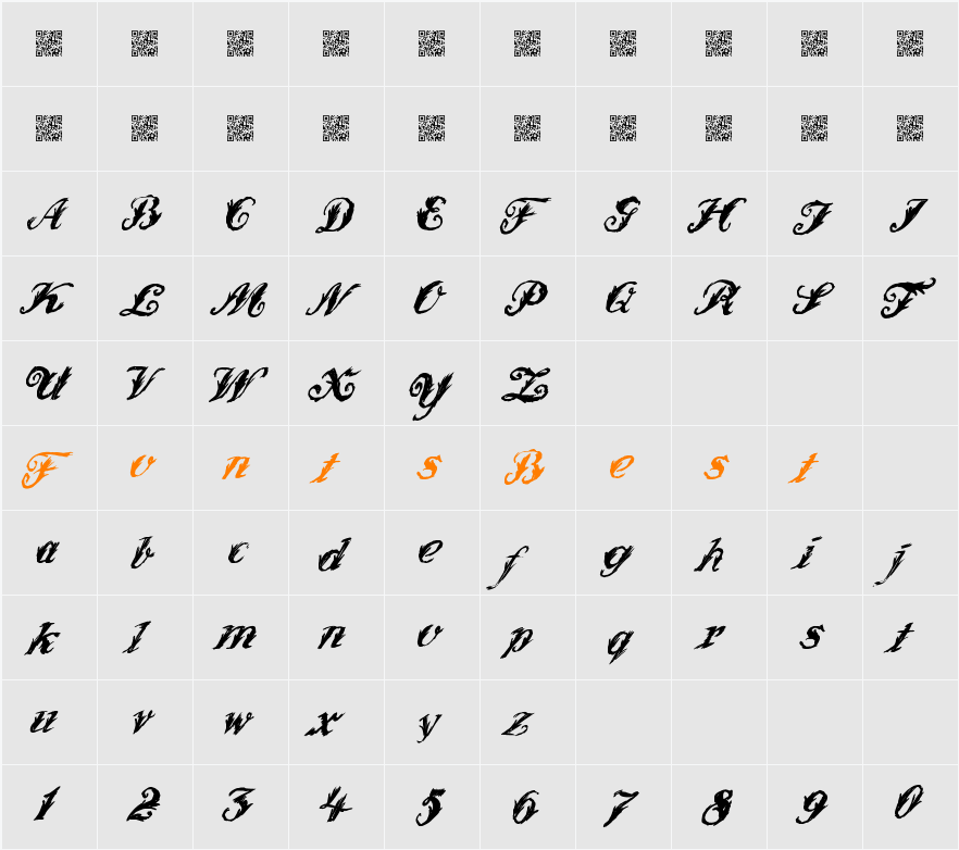 WonderInk Character Map