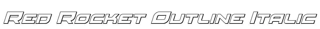 Red Rocket Outline Italic Font Image