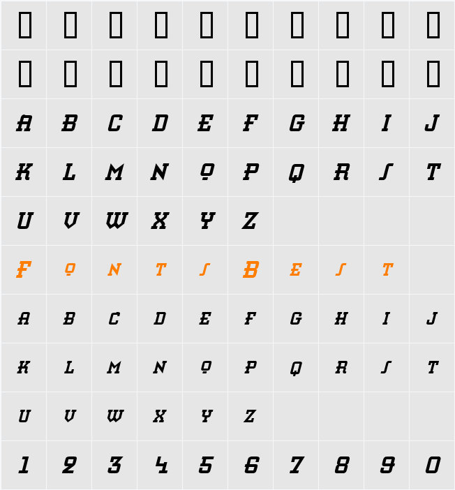 Knomen Character Map