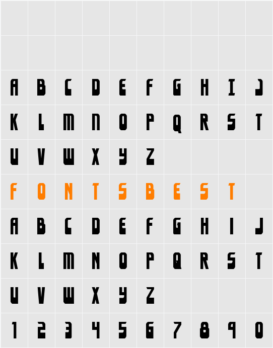 Eldebaran Condensed Character Map