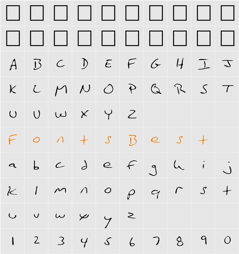 LEHN186 Character Map