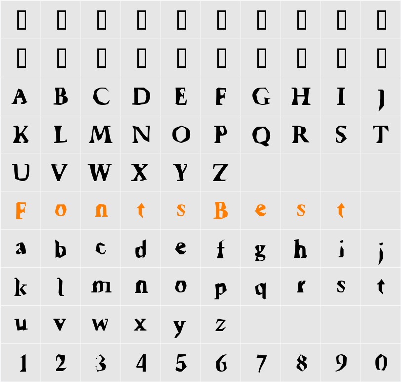 JI-Sharpy Character Map