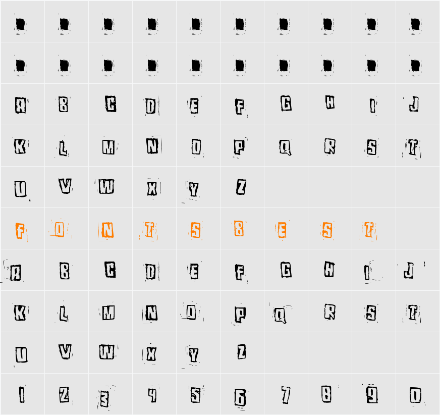 Pozothree Character Map