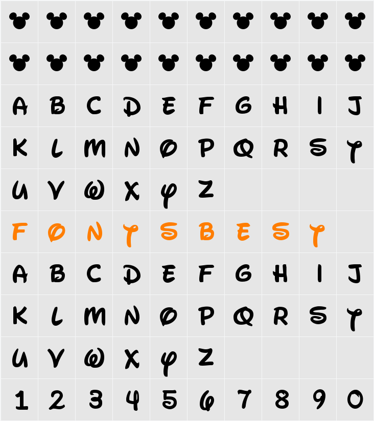 Waltograph UI Character Map