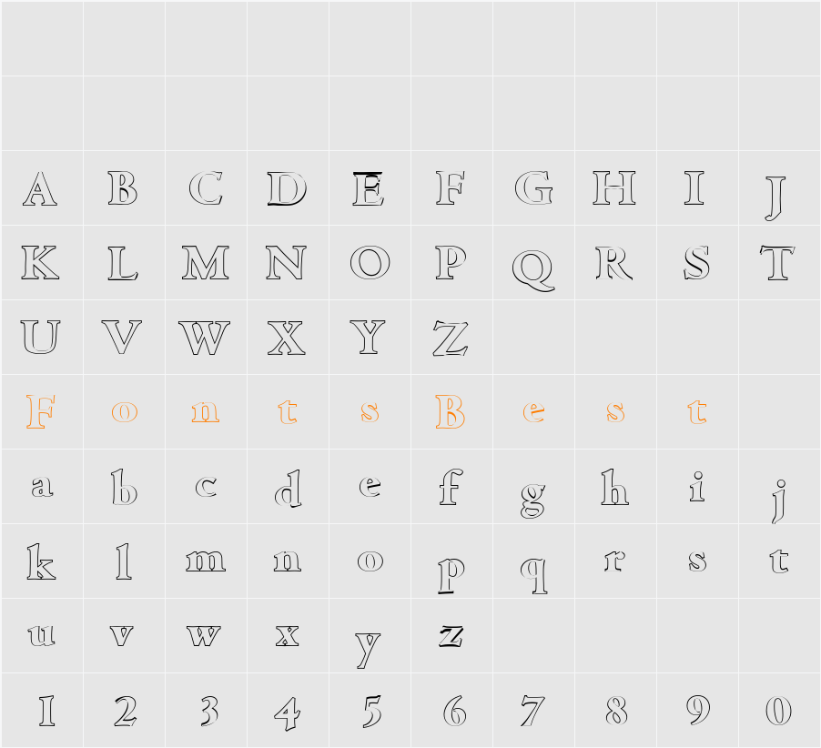 JohnBeckerOutline-ExtraBold Character Map