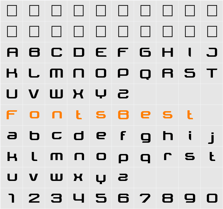 Tektrron Character Map