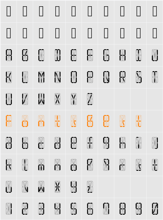 led16sgmnt Character Map