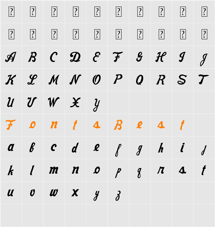 Nike Script Character Map