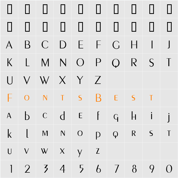 PEIGNOTLIGHT Character Map