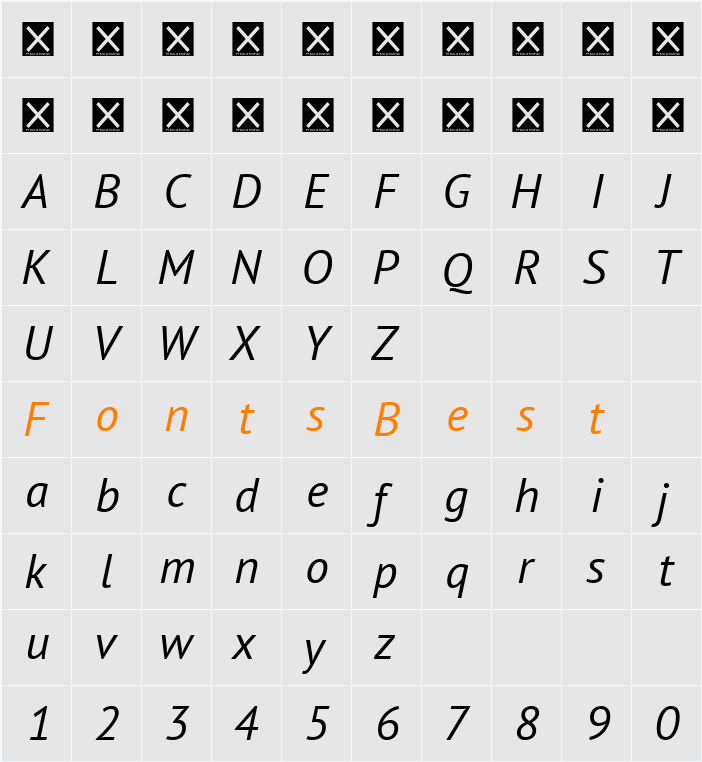 PT Sans Character Map