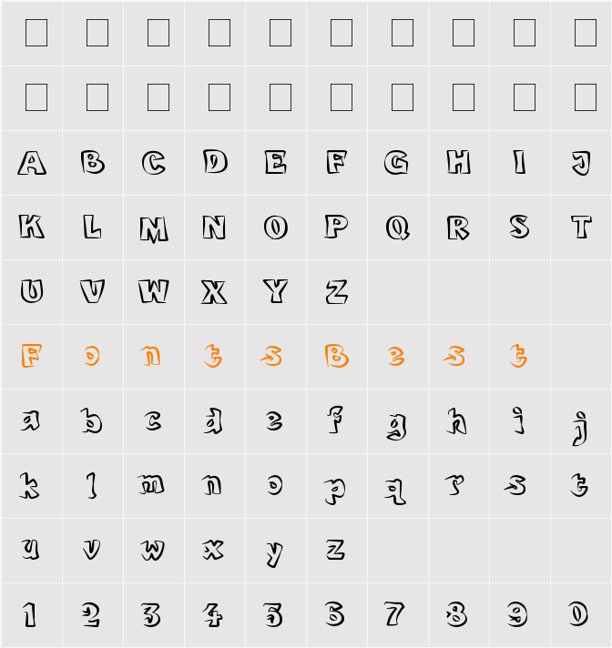 bobotoh Character Map