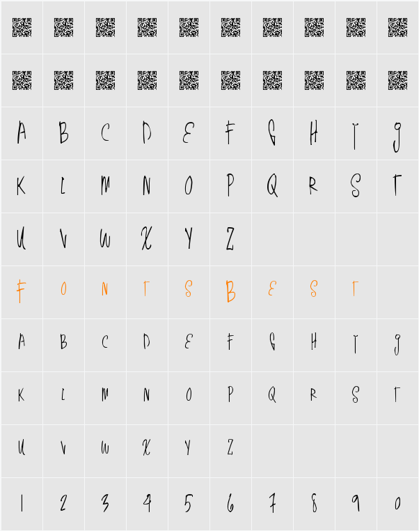 ThinSimple Character Map