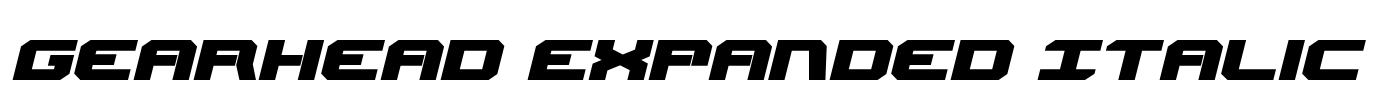 Gearhead Expanded Italic Font Image