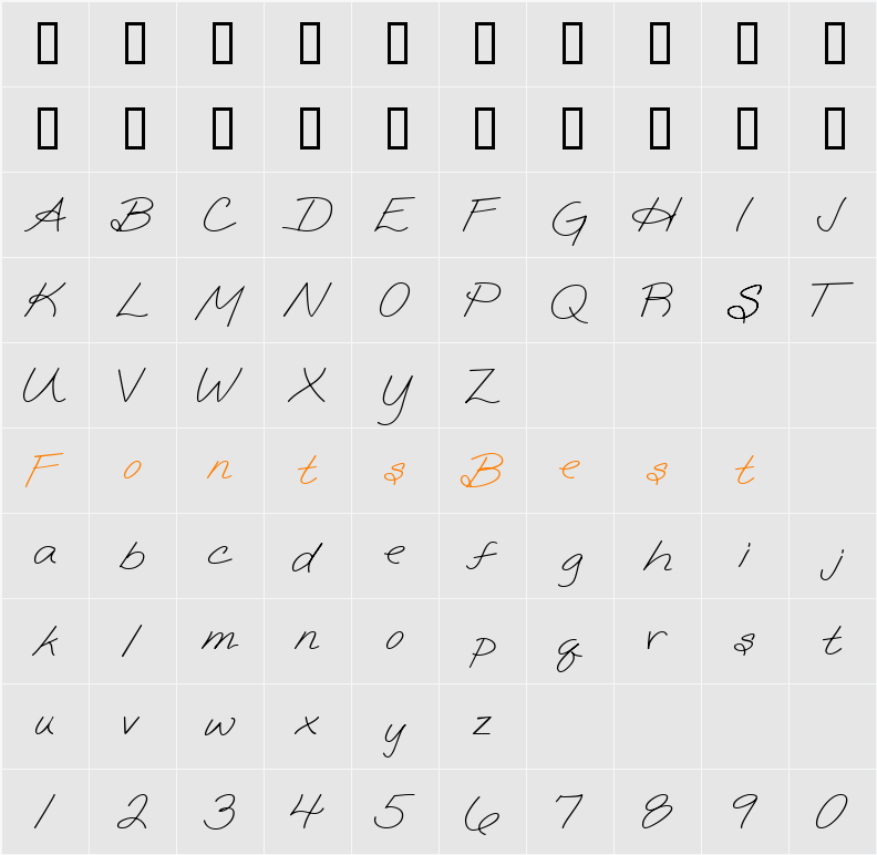 LD Fine Print 1 Character Map