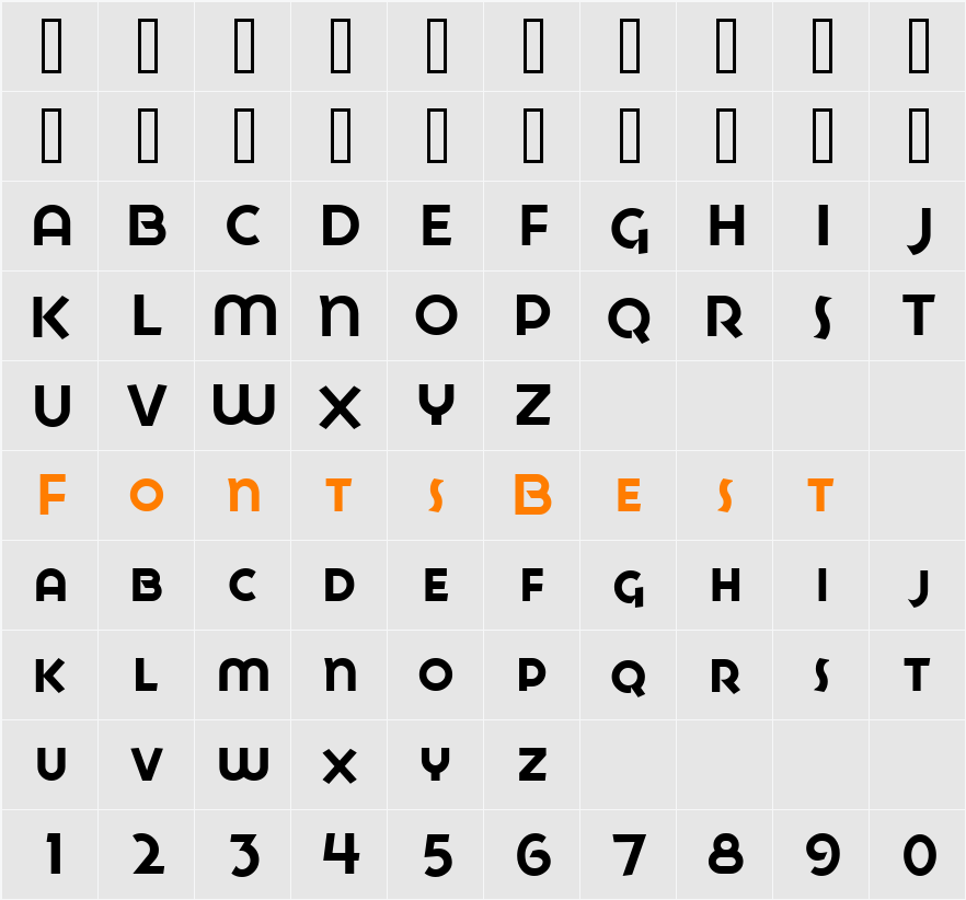 GoyaMedium Character Map