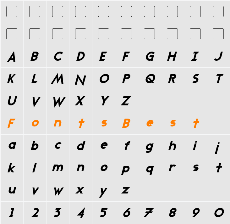 Transmetals Character Map