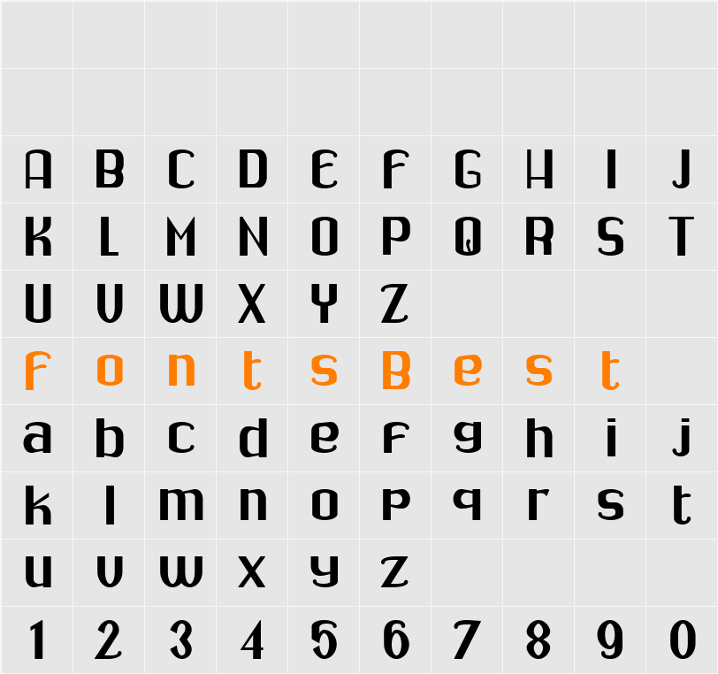 Drabe Character Map