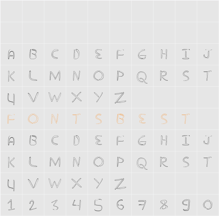 nuevostencil hollow Character Map