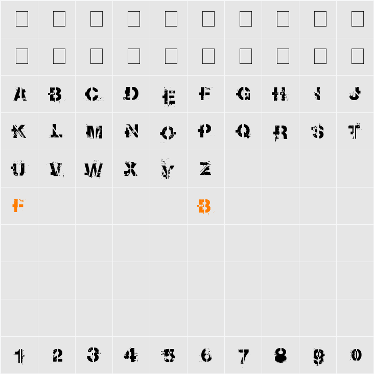 soot break Character Map