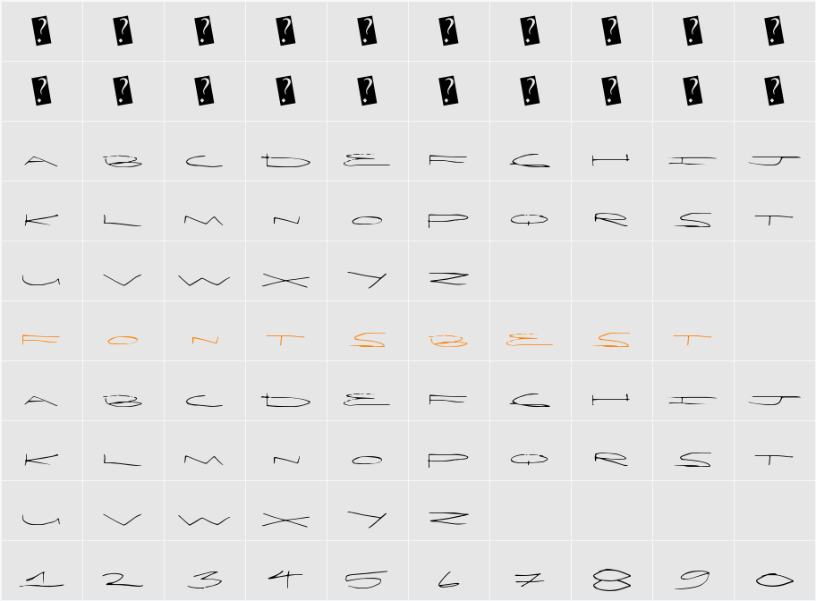 LimoCaps Character Map