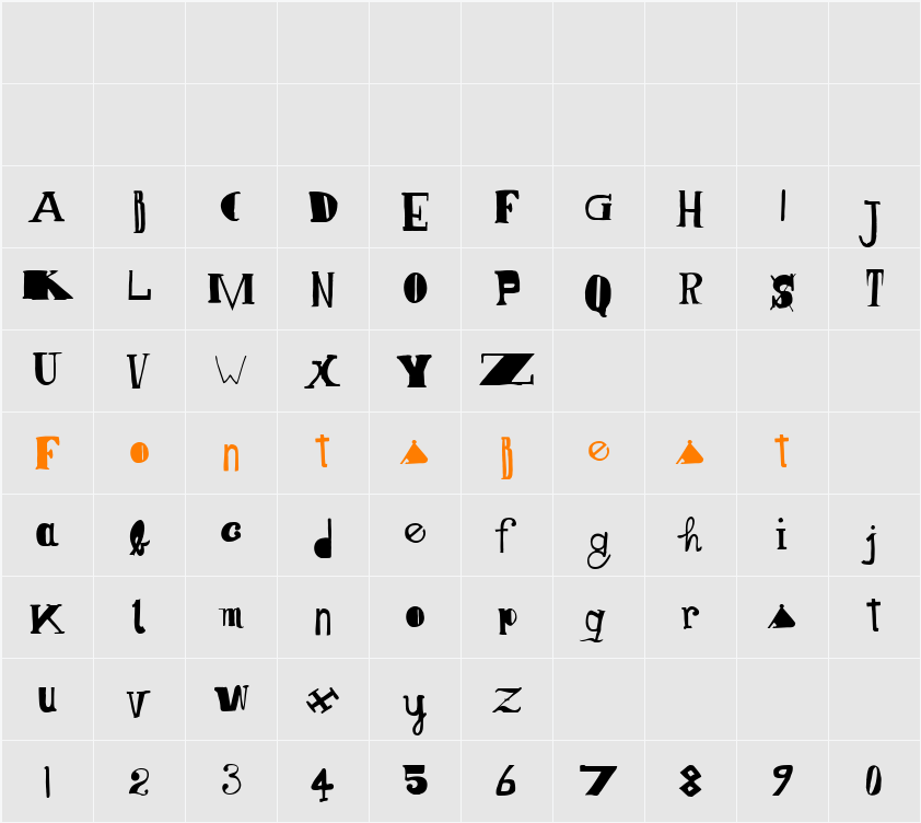 Senza cuore Character Map